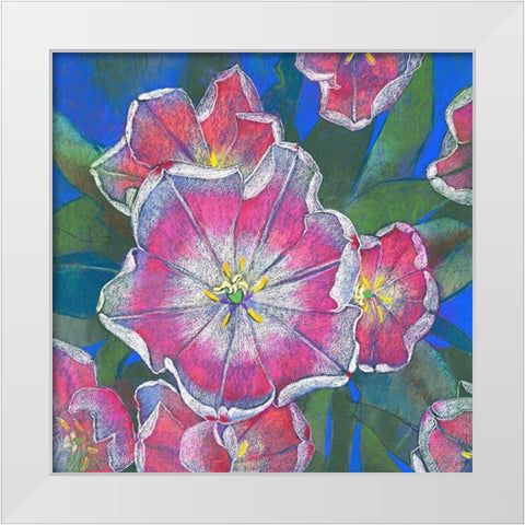 Blumen 3 White Modern Wood Framed Art Print by Botman, Loes