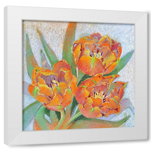 Blumen 4 White Modern Wood Framed Art Print by Botman, Loes