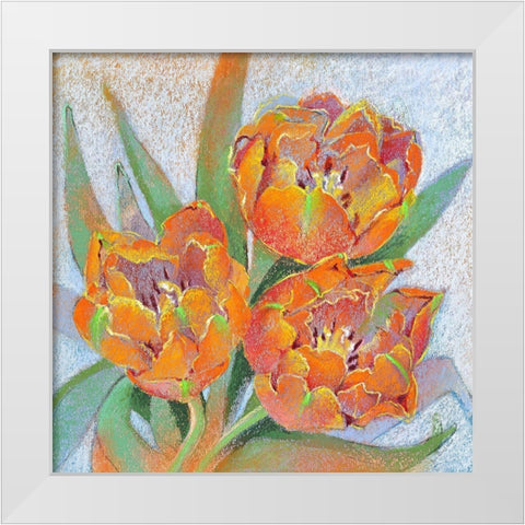 Blumen 4 White Modern Wood Framed Art Print by Botman, Loes