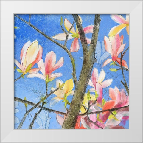 Magnolie 2 White Modern Wood Framed Art Print by Botman, Loes