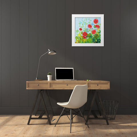 Malven 1 White Modern Wood Framed Art Print by Botman, Loes