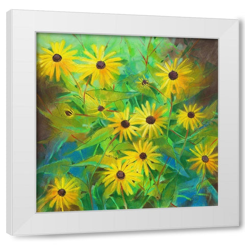 Helianthus Annuus White Modern Wood Framed Art Print by Botman, Loes