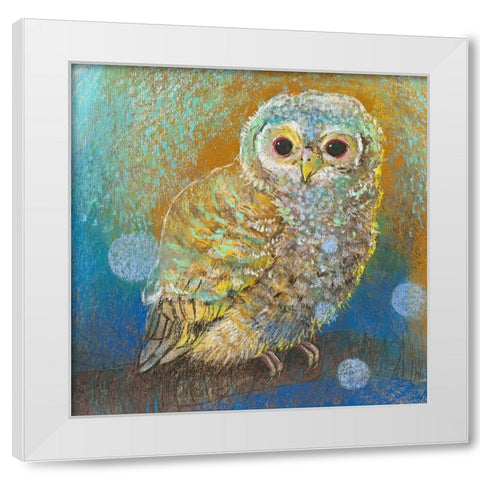 Junger Waldkauz White Modern Wood Framed Art Print by Botman, Loes