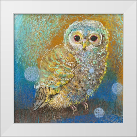 Junger Waldkauz White Modern Wood Framed Art Print by Botman, Loes