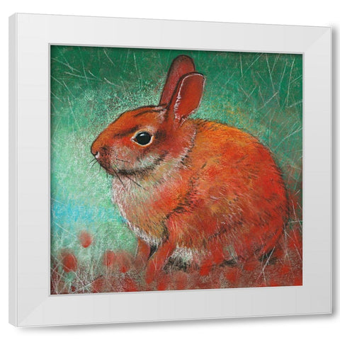 Kanninchen White Modern Wood Framed Art Print by Botman, Loes