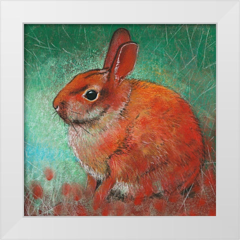 Kanninchen White Modern Wood Framed Art Print by Botman, Loes