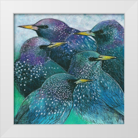 Stare White Modern Wood Framed Art Print by Botman, Loes