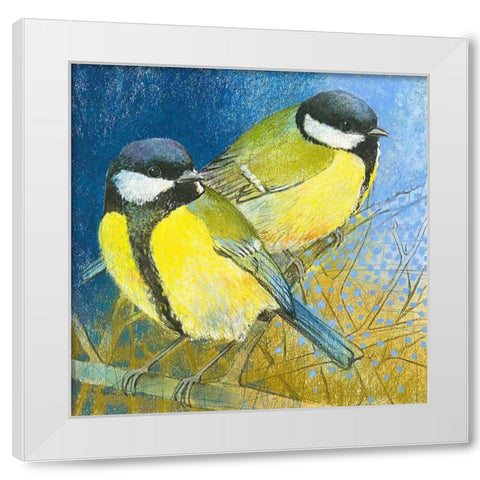 Kohlmeisen White Modern Wood Framed Art Print by Botman, Loes