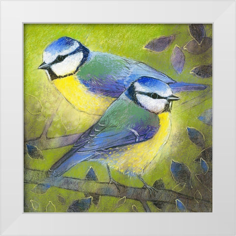 Blaumeisen White Modern Wood Framed Art Print by Botman, Loes