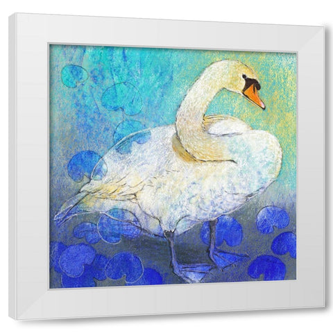 Schwan White Modern Wood Framed Art Print by Botman, Loes