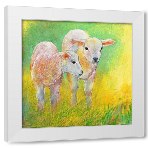 Lammer White Modern Wood Framed Art Print by Botman, Loes
