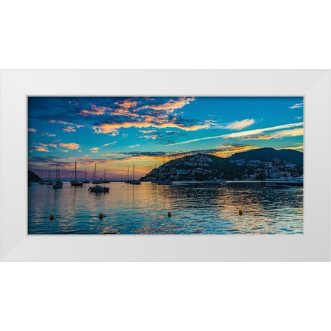Sunset Sailing White Modern Wood Framed Art Print by Lichtenwalter, Tom