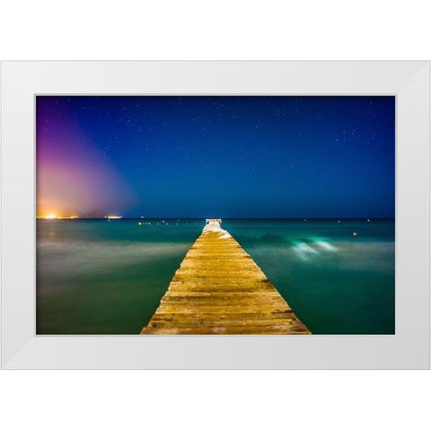 Oceanfront White Modern Wood Framed Art Print by Lichtenwalter, Tom