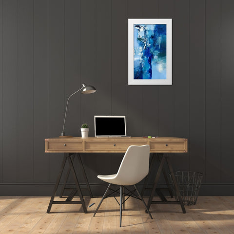 La vie en bleu IÂ  White Modern Wood Framed Art Print by Ball, Veronique