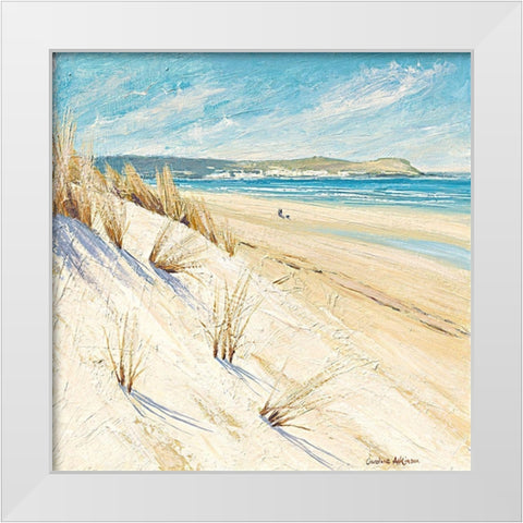 Shoreline Stroll White Modern Wood Framed Art Print by Atkinson, Caroline