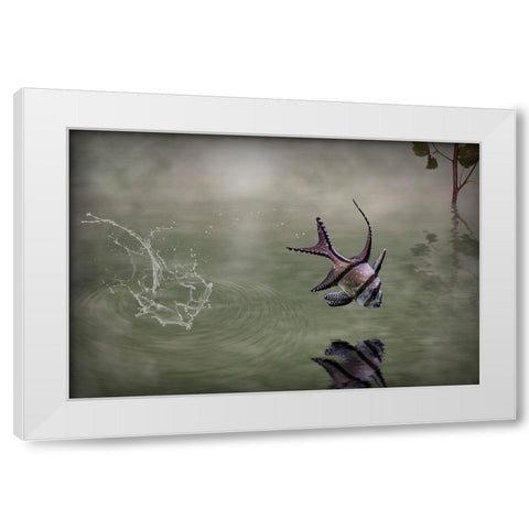 Banggai Cardinalfish White Modern Wood Framed Art Print by Visser, Michiel