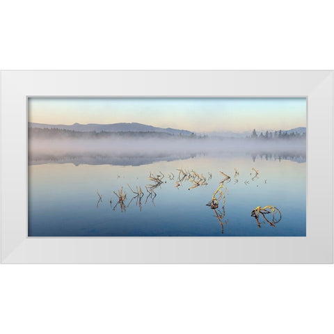 Solitude White Modern Wood Framed Art Print by Steger, Uwe