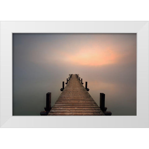 Away White Modern Wood Framed Art Print by Steger, Uwe