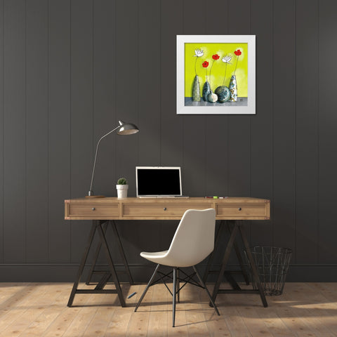 Youzu White Modern Wood Framed Art Print by Maurier, Geraldine