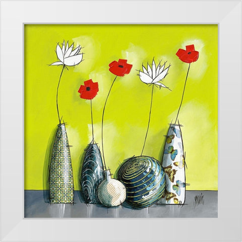 Youzu White Modern Wood Framed Art Print by Maurier, Geraldine