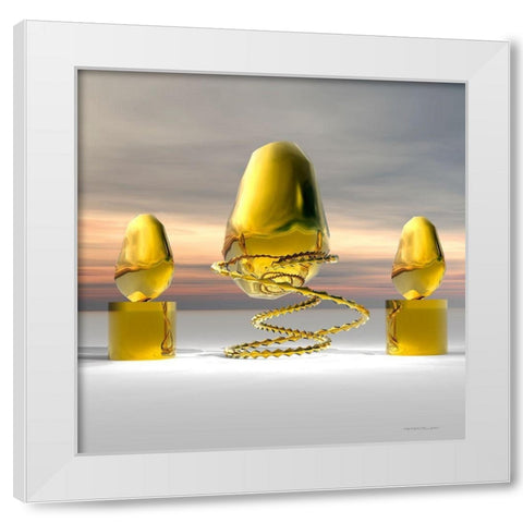 Golden Stone White Modern Wood Framed Art Print by Hillert, Peter