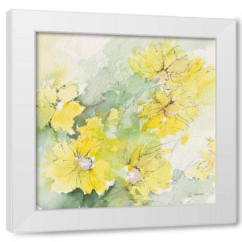 Fleurs du soleil I White Modern Wood Framed Art Print by Manero, Annie