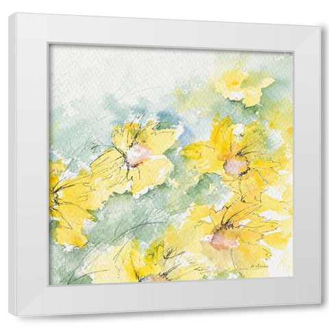 Fleurs du soleil II White Modern Wood Framed Art Print by Manero, Annie