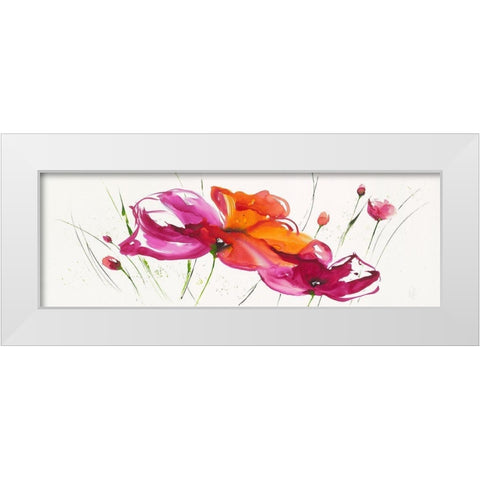 La danse du pavotÂ  III White Modern Wood Framed Art Print by Zacher-Finet, Isabelle
