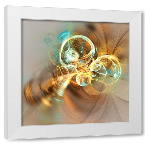Bubles White Modern Wood Framed Art Print by REVILO