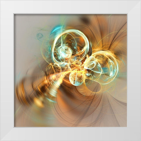 Bubles White Modern Wood Framed Art Print by REVILO