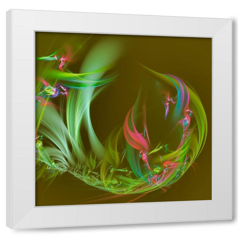 Chahut II White Modern Wood Framed Art Print by REVILO