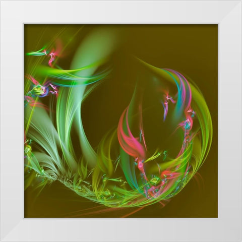 Chahut II White Modern Wood Framed Art Print by REVILO