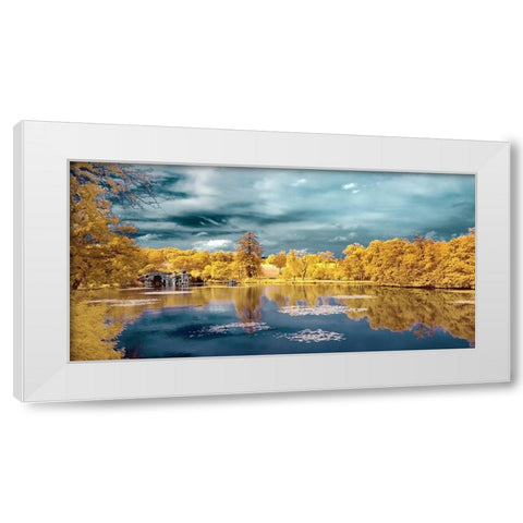 Majolan-the Lake White Modern Wood Framed Art Print by Gee, Tonee