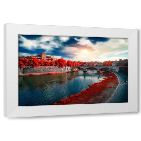 Roma-Victor Emmanuel II White Modern Wood Framed Art Print by Gee, Tonee