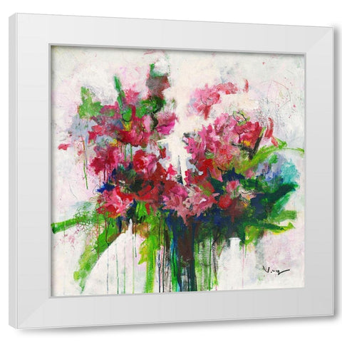 Fuchsia White Modern Wood Framed Art Print by Mayer, Verena