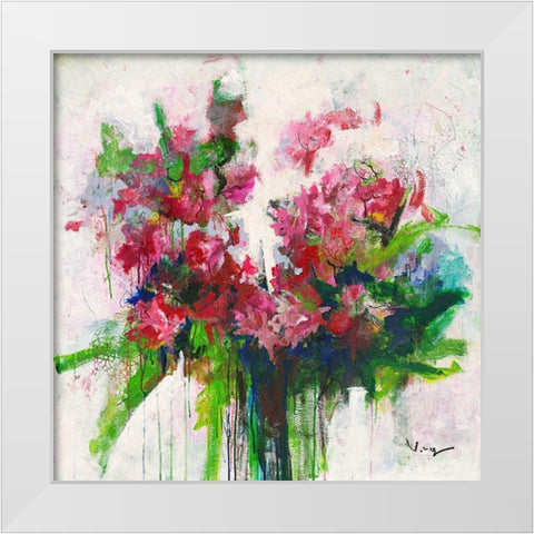 Fuchsia White Modern Wood Framed Art Print by Mayer, Verena