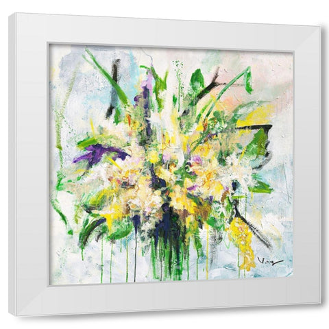 Fresia White Modern Wood Framed Art Print by Mayer, Verena