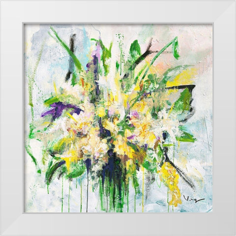 Fresia White Modern Wood Framed Art Print by Mayer, Verena
