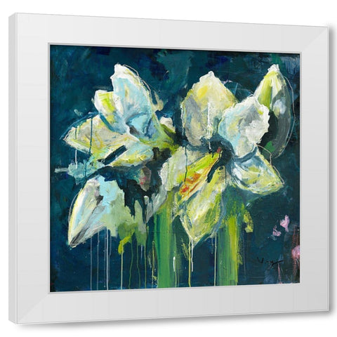 Amaryllis White Modern Wood Framed Art Print by Mayer, Verena