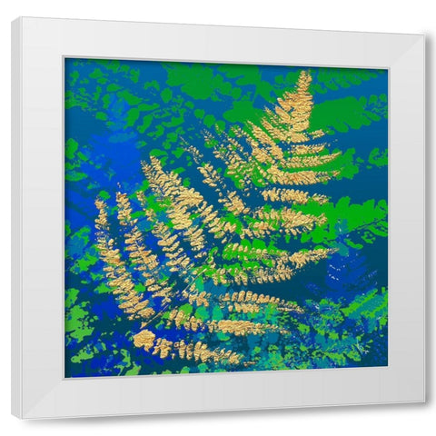 Golden Glory II White Modern Wood Framed Art Print by MIRA