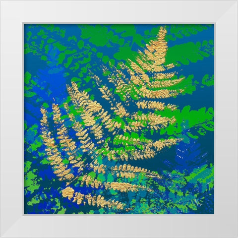 Golden Glory II White Modern Wood Framed Art Print by MIRA