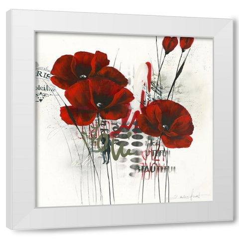 Pavot dhiver abstrait 2.0Â  I White Modern Wood Framed Art Print by Zacher-Finet, Isabelle