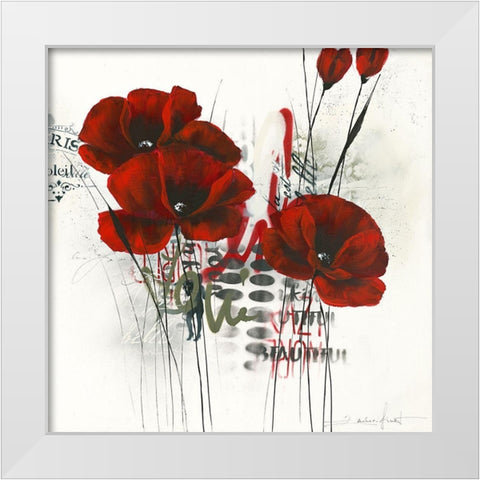 Pavot dhiver abstrait 2.0Â  I White Modern Wood Framed Art Print by Zacher-Finet, Isabelle