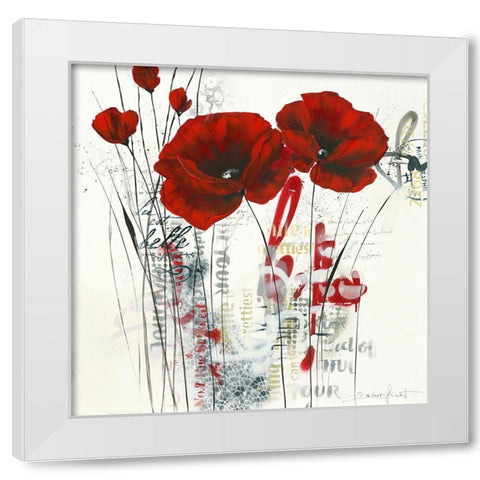 Pavot dhiver abstrait 2.0 II White Modern Wood Framed Art Print by Zacher-Finet, Isabelle