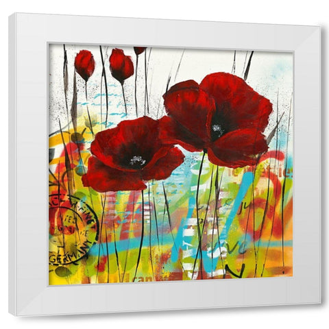 Pavot abstrait - next Level I White Modern Wood Framed Art Print by Zacher-Finet, Isabelle