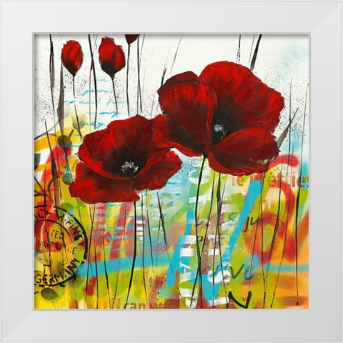 Pavot abstrait - next Level I White Modern Wood Framed Art Print by Zacher-Finet, Isabelle