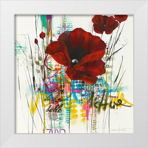 Pavot abstrait - next Level II White Modern Wood Framed Art Print by Zacher-Finet, Isabelle