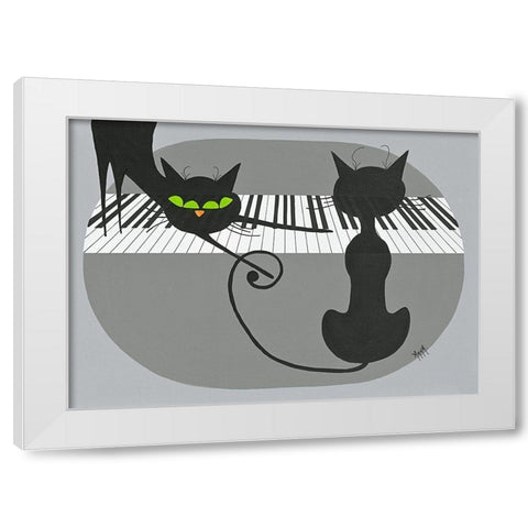 Chahutage White Modern Wood Framed Art Print by ANNA