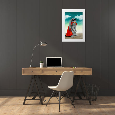 Super Lapin V White Modern Wood Framed Art Print by Ann R