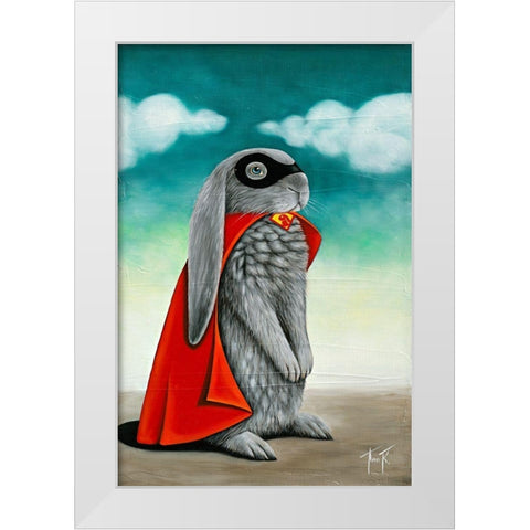 Super Lapin V White Modern Wood Framed Art Print by Ann R